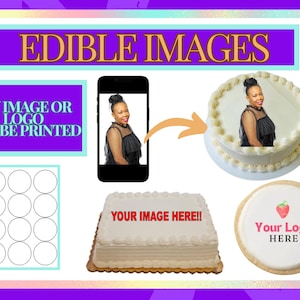 Custom Edible Sugar sheets (Custom image) EDIBLE CAKE TOPPER photo image