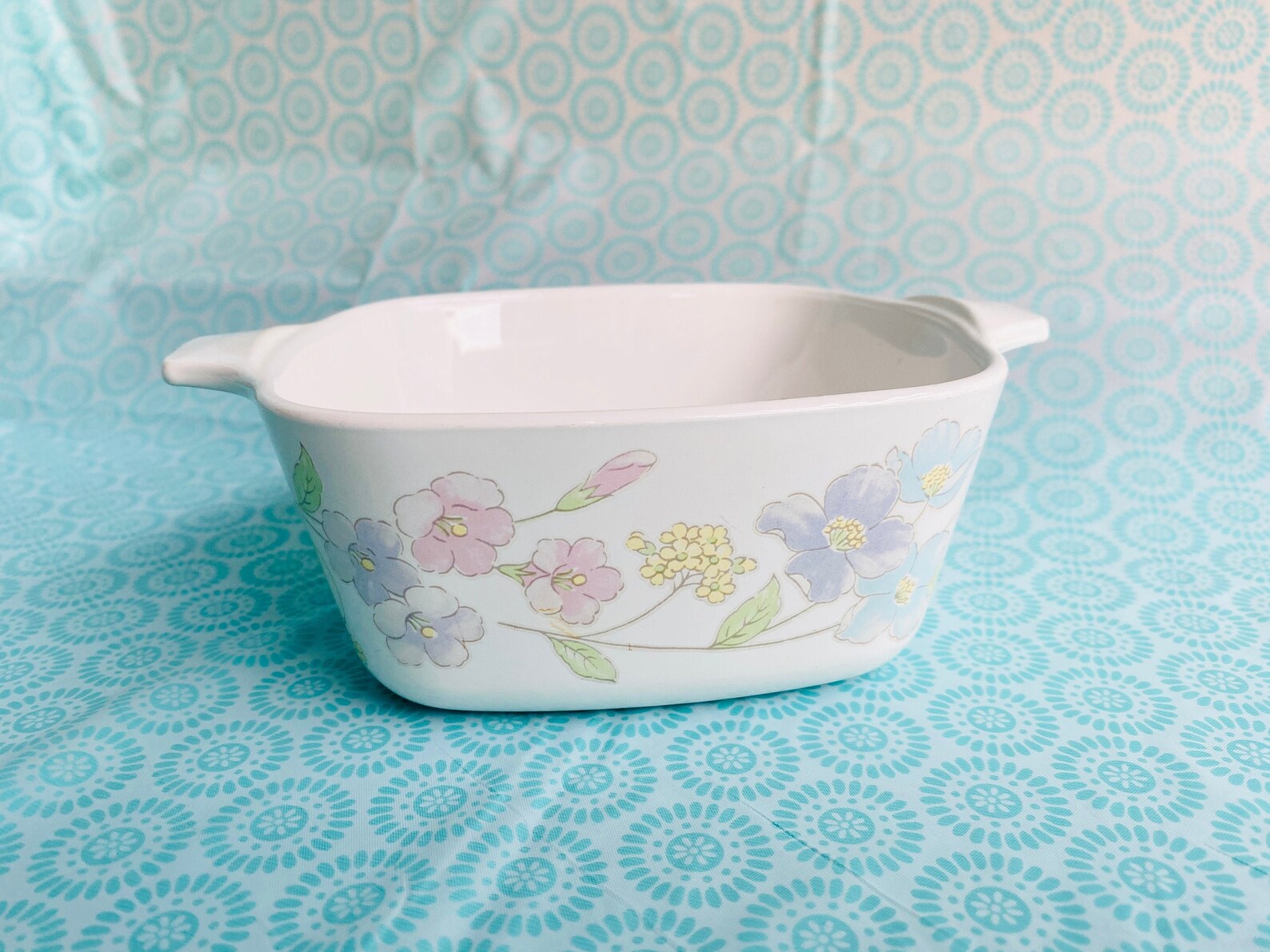 Vintage Corning Ware Pastel Bouquet Small Pyroceram Casserole Etsy