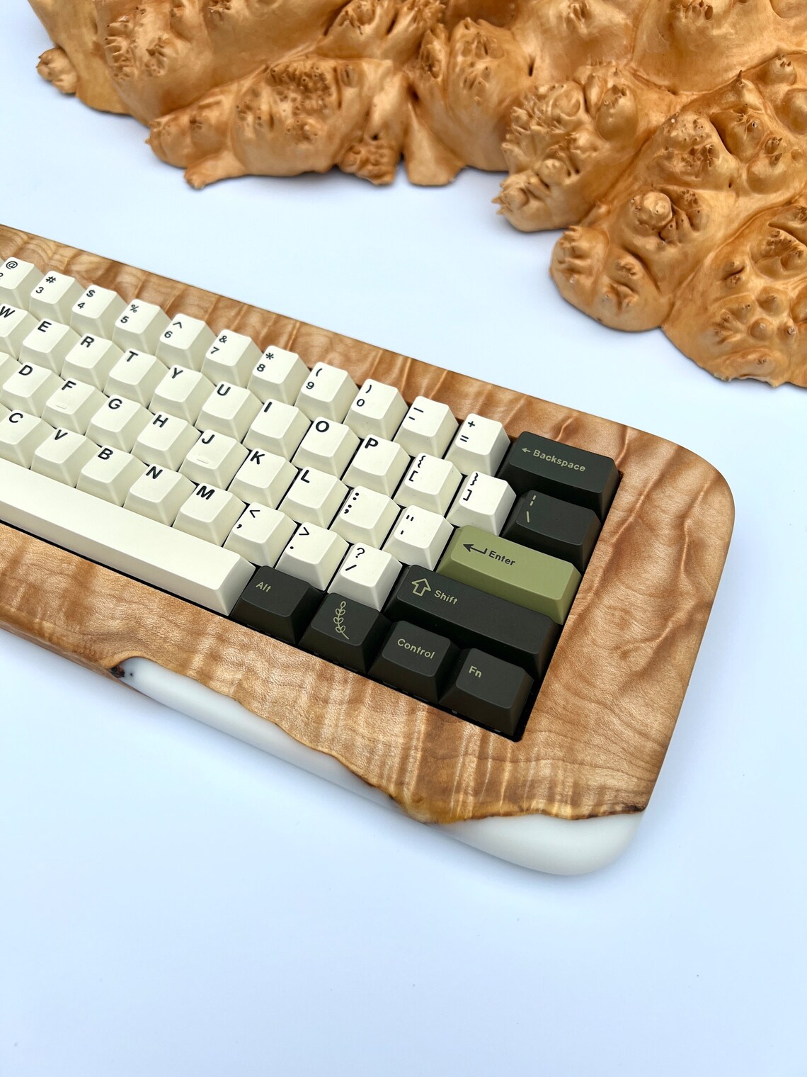 Burl and Resin Mechanical Keyboard Mechanical Keyboard 60 Etsy