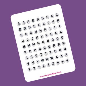 Cuentas con letras // Pegatinas para agenda y diario