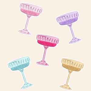 Adesivo in vinile per bicchieri da cocktail da 5 coppe / Adesivo impermeabile / Adesivo per laptop / Adesivo per tumbler / Adesivi femminili / Coquette