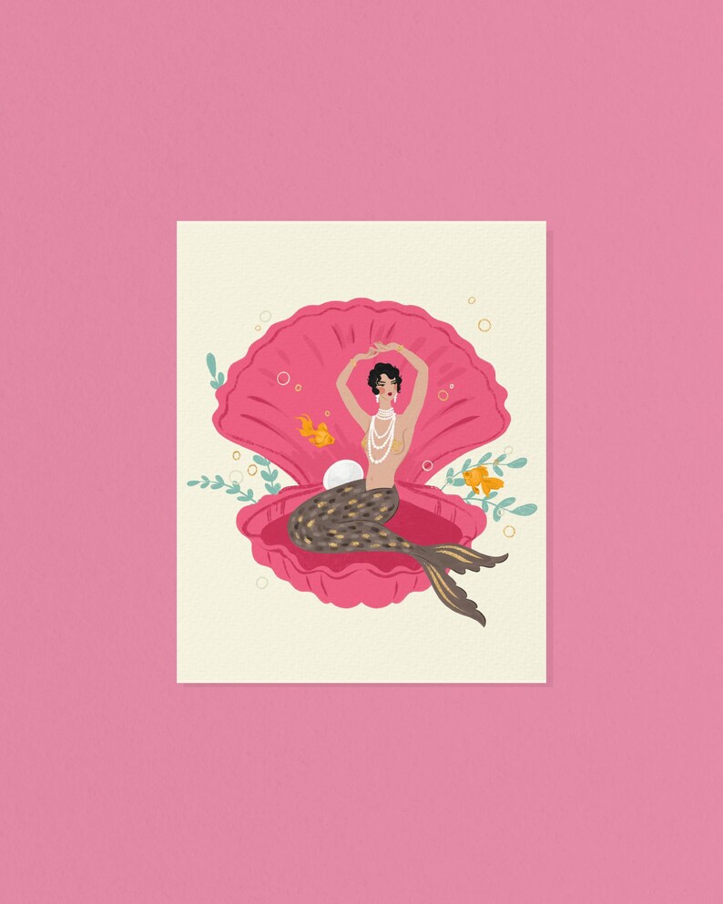 Rosa Muschel Allura || Handgefertigter Foliendruck Bild 1