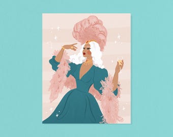 Burleske-Diva || Handgefertigter Foliendruck