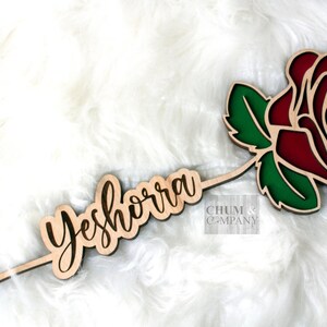 Personalized Forever Rose, Mother&#39;s Day Gifts, Anniversary Gifts, Wood Engraved Rose, Custom Name Rose