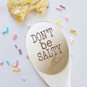 Funny Wooden Spoons, Don&#39;t Be Salty, Funny Christmas Gifts, Laser Engraved Wood Spoons, Gifts For Mom, Gifts For Grandma