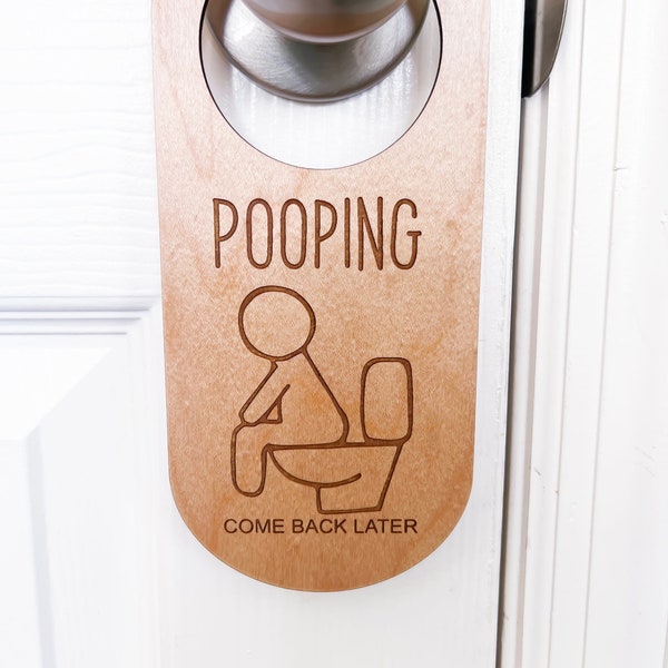 Pooping Door Tag, Pooping Come Back Later Do Not Disturb Door Hanger, Funny Gifts, Mother's Day Gifts, Funny Gift Ideas, Gifts For Mom