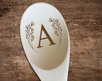 Custom Letter Monogram Wood Spoon, Monogram Gifts, Custom Christmas Gifts, Gifts For Mom, Gifts For Grandma, Custom Wood Spoons