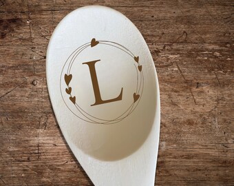 Custom Letter Monogram Wood Spoon, Monogram Gifts, Custom Christmas Gifts, Gifts For Mom, Gifts For Grandma, Custom Wood Spoons