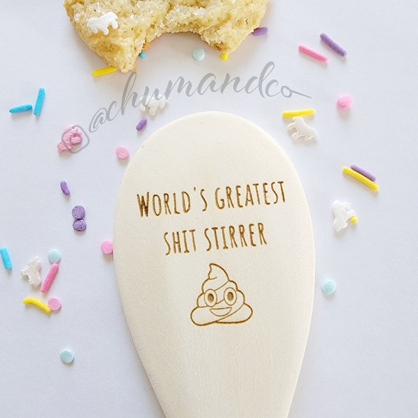 Funny Wooden Spoons, World's Greatest Shit Stirrer, Laser Engraved Wood Spoons, Gifts For Mom, Gifts For Grandma, Mother's Day Gift