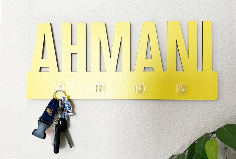 Custom Name Key Holder Laser Cut Key Hanger Personalized Etsy