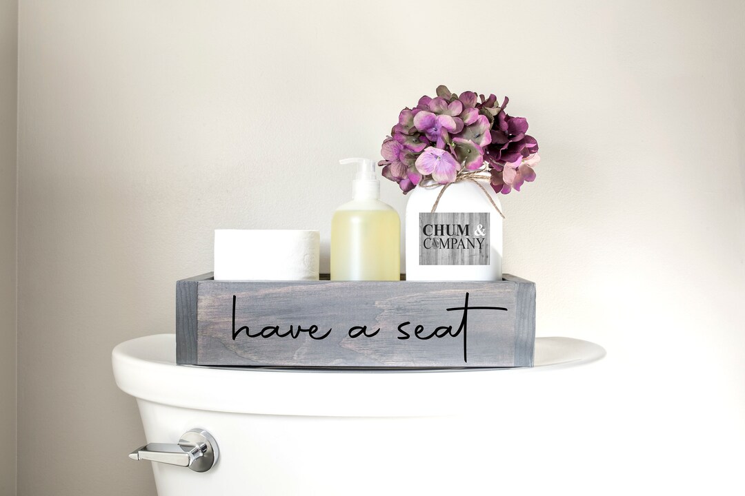 Have A Seat Bathroom Box Bathroom Organizer Farmhouse Etsy