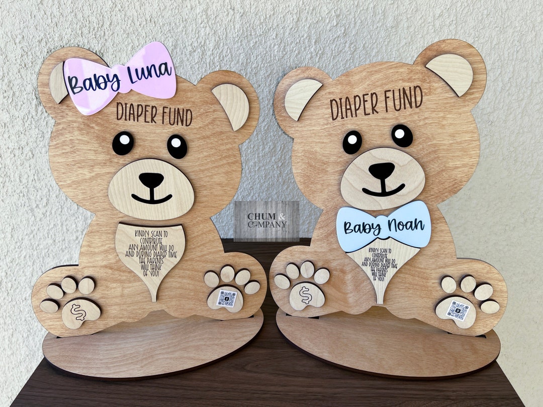Baby Shower Decorations, Baby Shower Decor, Diaper Fund, Scan to Donate