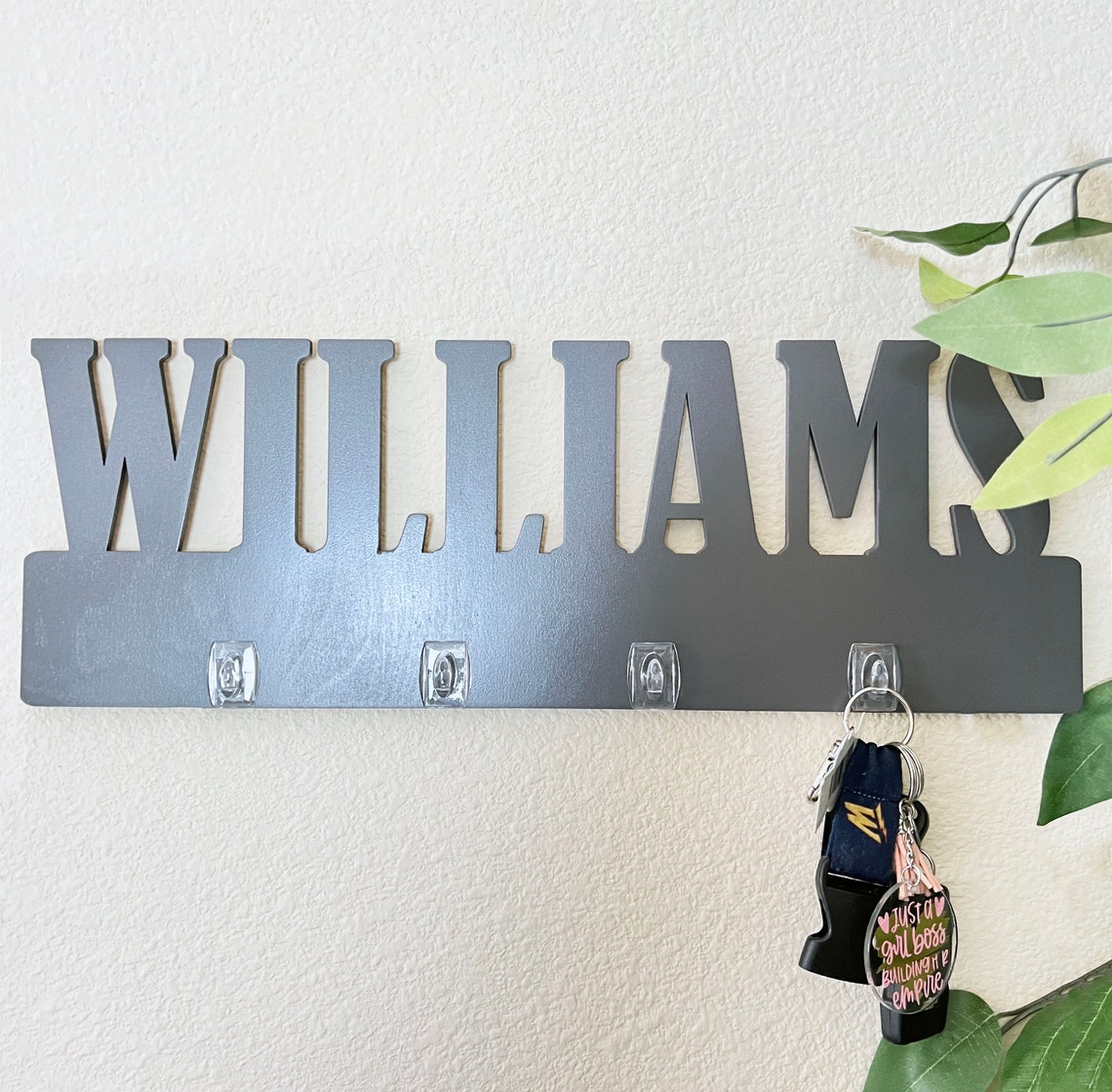 Custom Name Key Holder Laser Cut Key Hanger Personalized Etsy