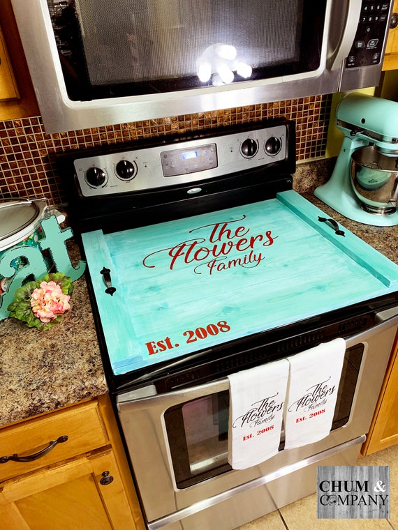 Farmhouse Stove Top Cover Vintage Kitchen Decor Noodle Etsy