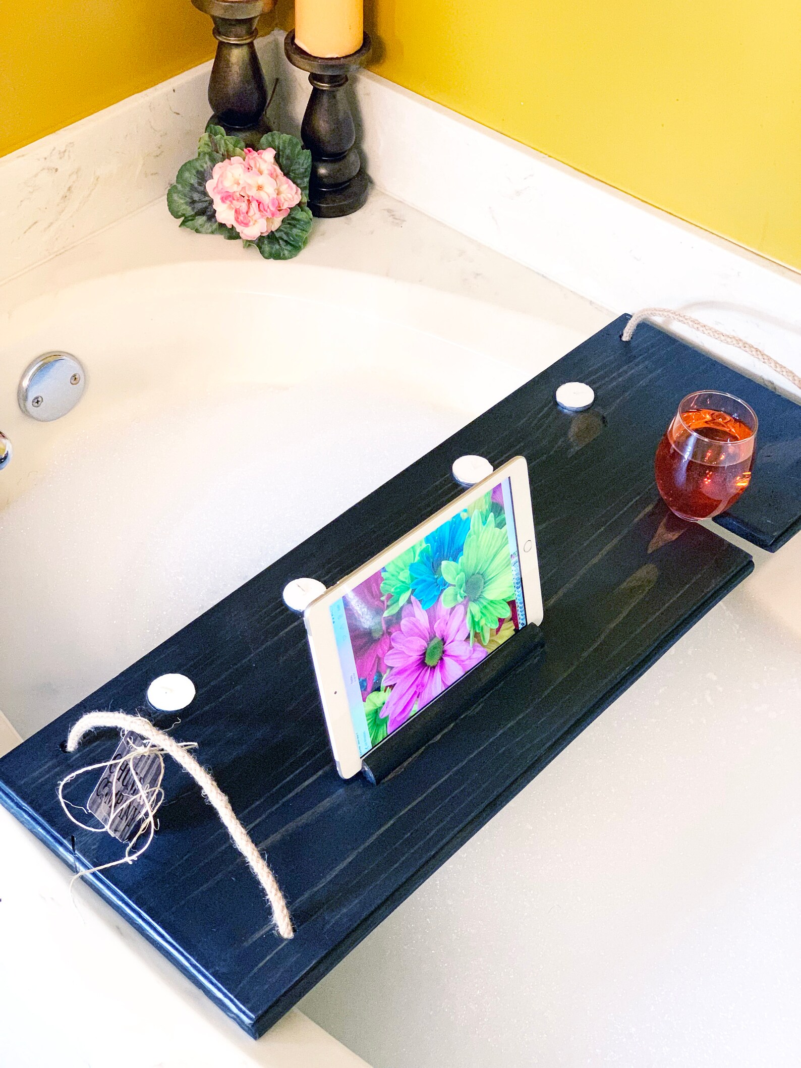 Over Sized Bath Tray Bath Caddy Custom Wood Bath Caddy Etsy