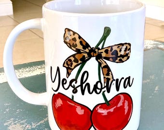 Personalized Coquette Bow Mug, Custom Name Mug, Custom Gifts For Mom, Gift Ideas For Women, Christmas Gift, 15 oz