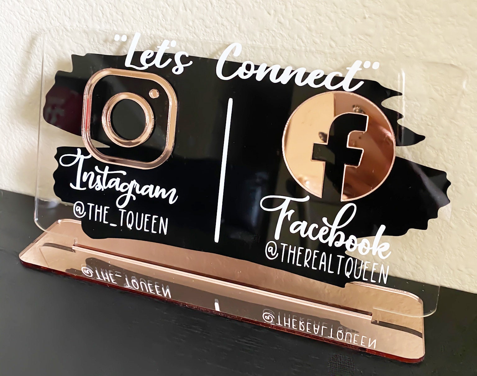 Double Business Social Media Sign, Wedding Sign, Salon Sign, Beauty S…