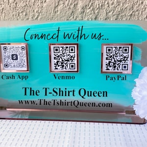 Multi QR Code  Business Social Media Sign, Scan To Pay Sign, Beauty Shop Sign, Social Media Sign, Boutique Sign, Choose Your Color Combo