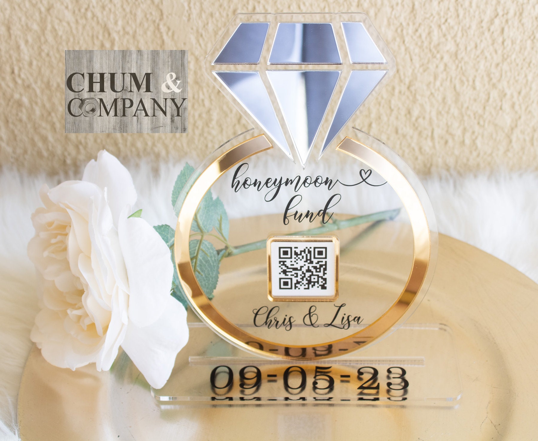 Honeymoon Fund QR Code Sign