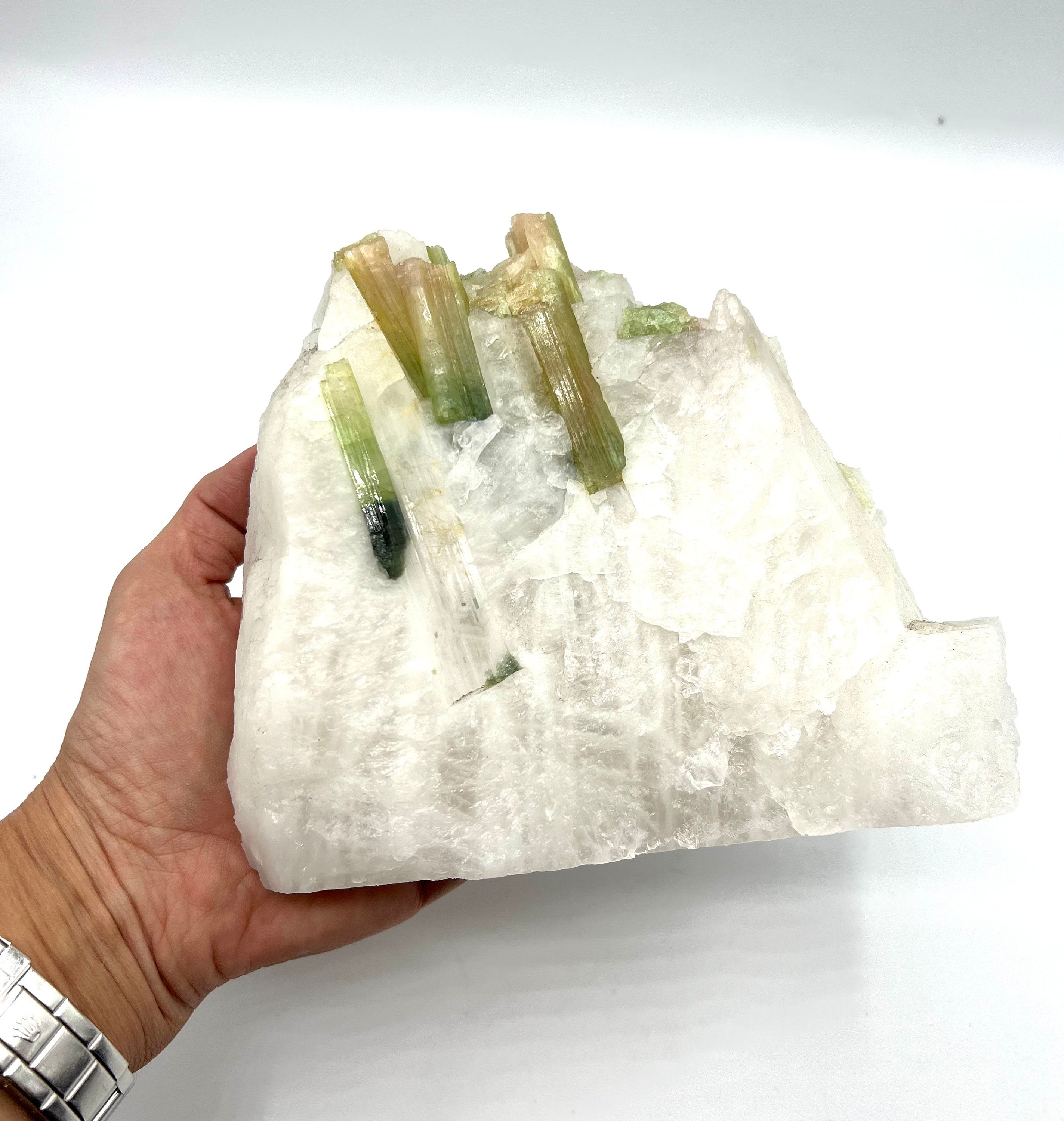 Watermelon Matrix Raw Natural Watermelon Tourmaline Matrix on Quartz Stone Rough Healing ...