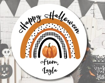 Halloween Stickers Candy Bag, Halloween Labels, Treat Bag Stickers, Trunk or Treat, personalized, Halloween Treat Bag, Rainbow