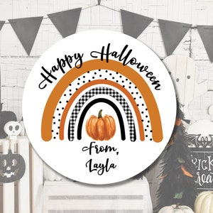 Halloween Stickers Candy Bag, Halloween Labels, Treat Bag Stickers, Trunk or Treat, personalized, Halloween Treat Bag, Rainbow