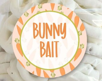 Bunny Bait, Easter Favor Labels, Happy Easter Labels, Personalized Labels