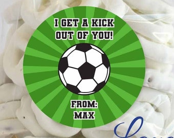 Soccer Personalized Sticker, Valentine's Day Stickers, Sports Personalized Labels, Classroom Valentine