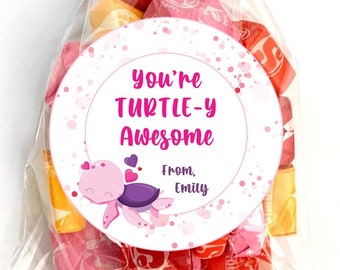 Valentine's Day Stickers - Turtle-y Awesome - Personalized Stickers, Personalized Stickers