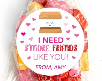 Valentine's Day Stickers - S'more friends - Personalized