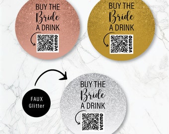 Buy the Bride a drink Sticker, Venmo, Bachelorette Party, Personalized Labels