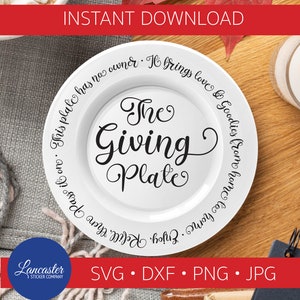 The Giving Plate SVG FILE, Cricut svg files, decal and vinyl