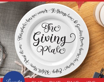 The Giving Plate SVG FILE, Cricut svg files, decal and vinyl