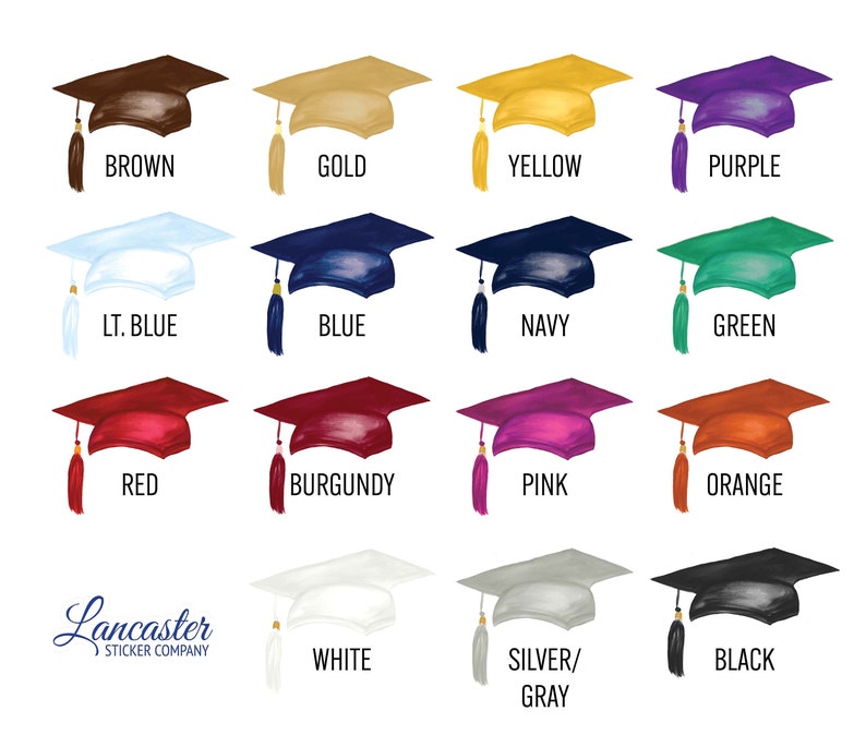 Thank You Grad Cap Class of 2024 Personalized Sticker, Graduation Stickers, Personalized Labels image 3