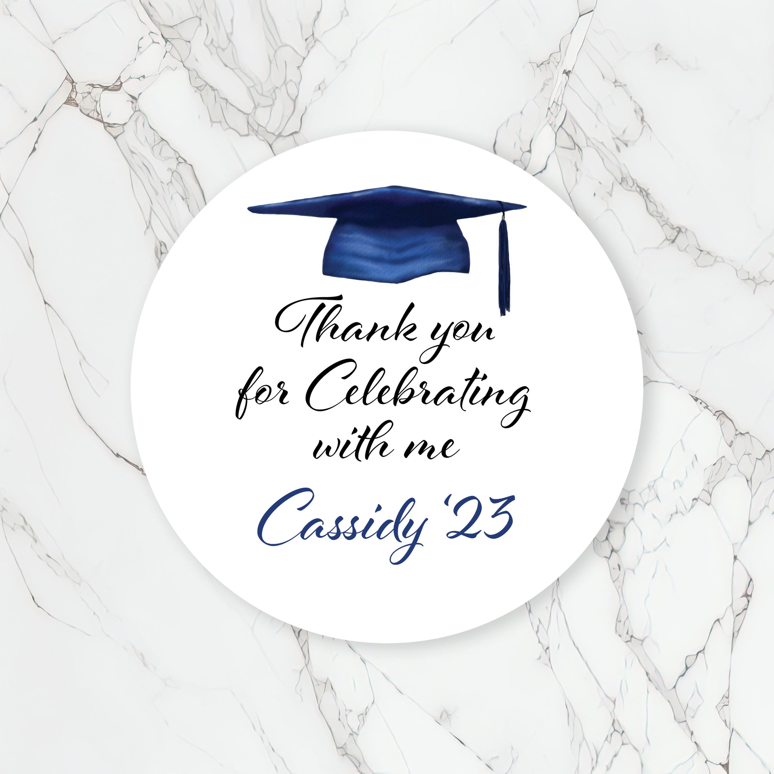 Thank You Grad Cap Class of 2023 Personalized Sticker 