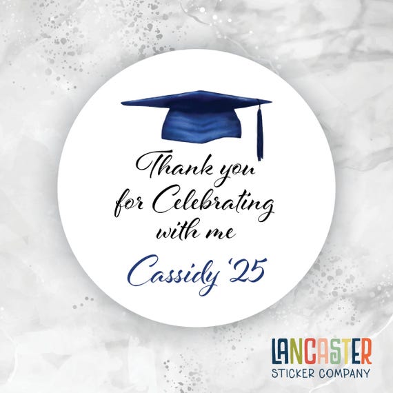 Class Of 2025 Graduation Stickers, Personalized Graduation Hershey Kisses Sticker For Favors