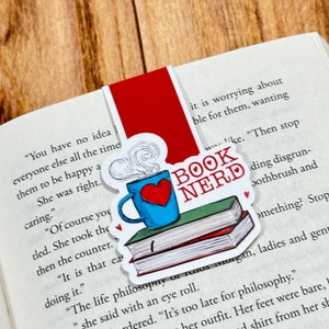 Book Nerd Magnetic Bookmark, Handmade Bookmark, Gifts For Readers, Bookish Gifts, book lover