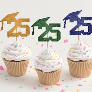 Class of 2025 Cupcake Toppers – Graduation Party Decorations, personalized