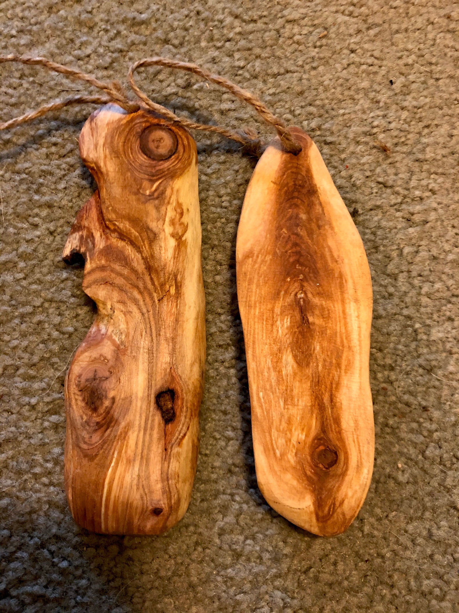 Set of Two Aspen Burl Christmas Ornaments Etsy