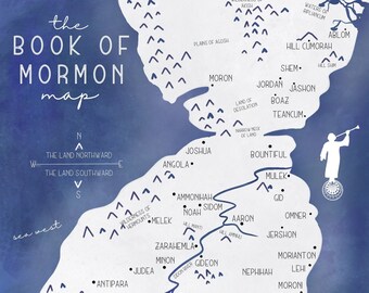 Book Of Mormon Map Lds Digital Download The Book Of Mormon Map Blue Lds Primary | Etsy Uk