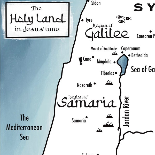 DIGITAL DOWNLOAD Map of Israel (The Holy Land in Jesus' time) holy land Christ bible scripture study New Testament kids Easter holy week