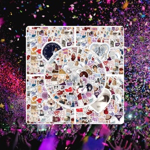 Conjuntos de pegatinas de las eras de Taylor Swift: álbum de recortes de canciones de cantantes, manualidades, variedad, decoración, vinilo, calcomanía, gira, letras, referencia musical, código, regalo estético
