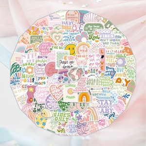 Pegatinas de vinilo inspiradoras en tonos pastel holandeses, impermeables, estéticas, motivacionales, para álbumes de recortes, botellas, portátiles, teléfonos y ordenadores.