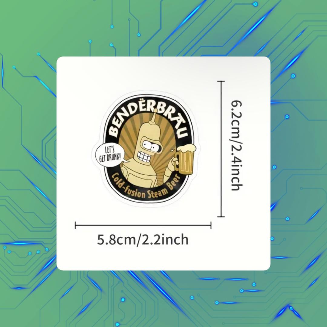 Futurama Futuristic Sticker Set Variety Vinyl Waterproof Decorate ...