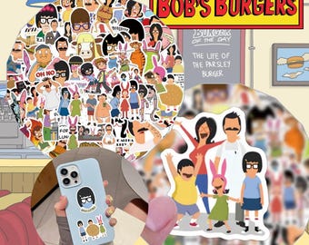 Bobs Burgers TV Fan Pack Stickers Cartoon Fun Character American Restaurant Computer Anime Comic Aesthetics Love Doodle Decals Cool DIY Art