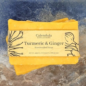 Turmeric & Ginger Coconut Milk Soap Made with Calendula Oil