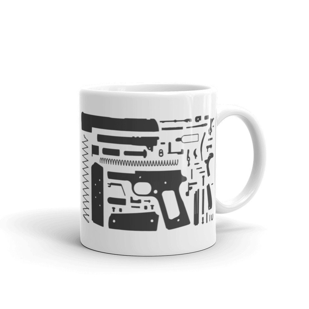 1911 Pistol Exploded Mug