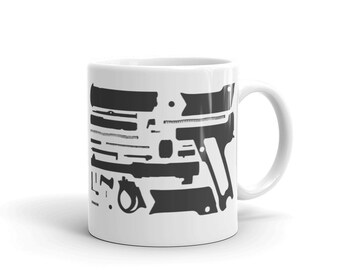 Japanese Type 14 Nambu Pistol Exploded Mug