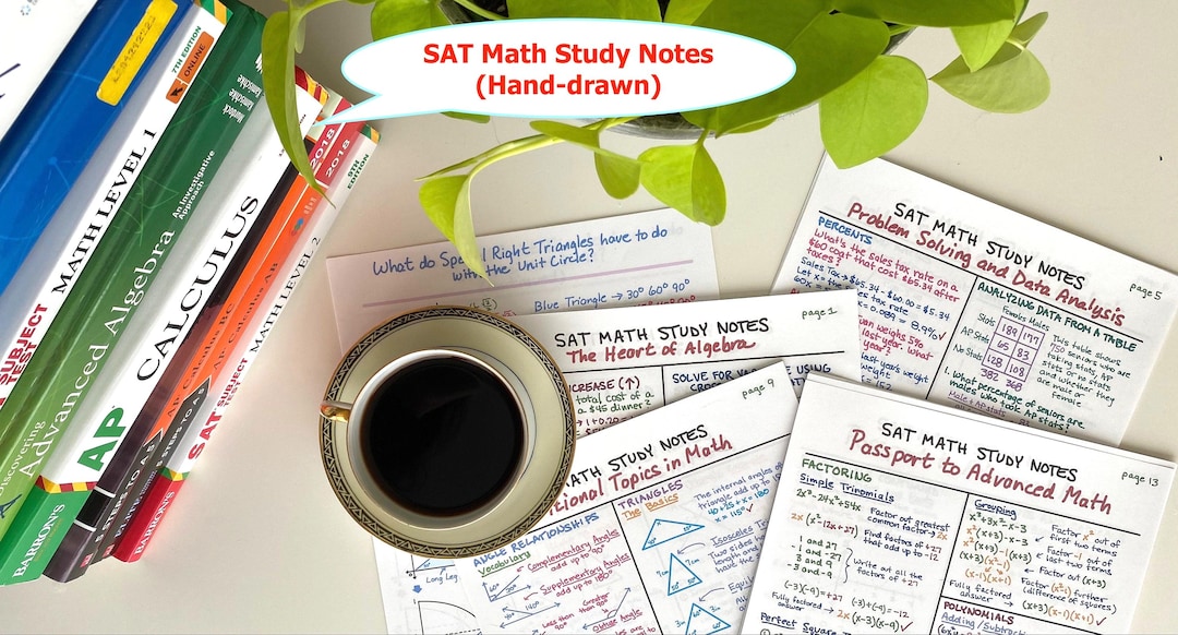 Hand-drawn Math Study Notes for the SAT! - Etsy