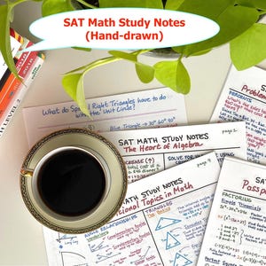 Handgezeichnete Mathe Notizen für den SAT!